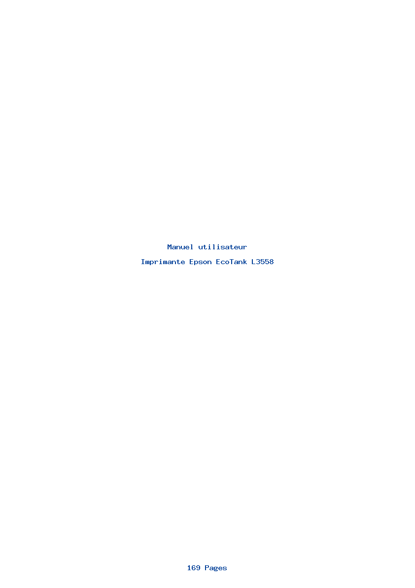 Page 1 de la notice Manuel utilisateur Epson EcoTank L3558