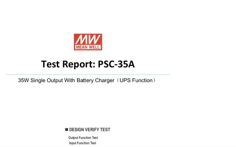 Página 1 del manual Ficha técnica Mean Well PSC-35A