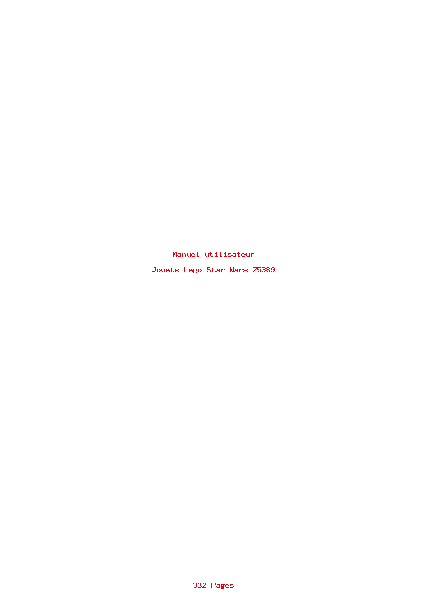 Page 1 de la notice Manuel utilisateur Lego Star Wars 75389