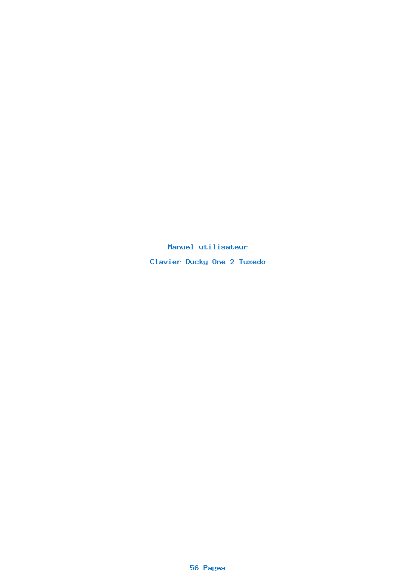 Page 1 de la notice Manuel utilisateur Ducky One 2 Tuxedo