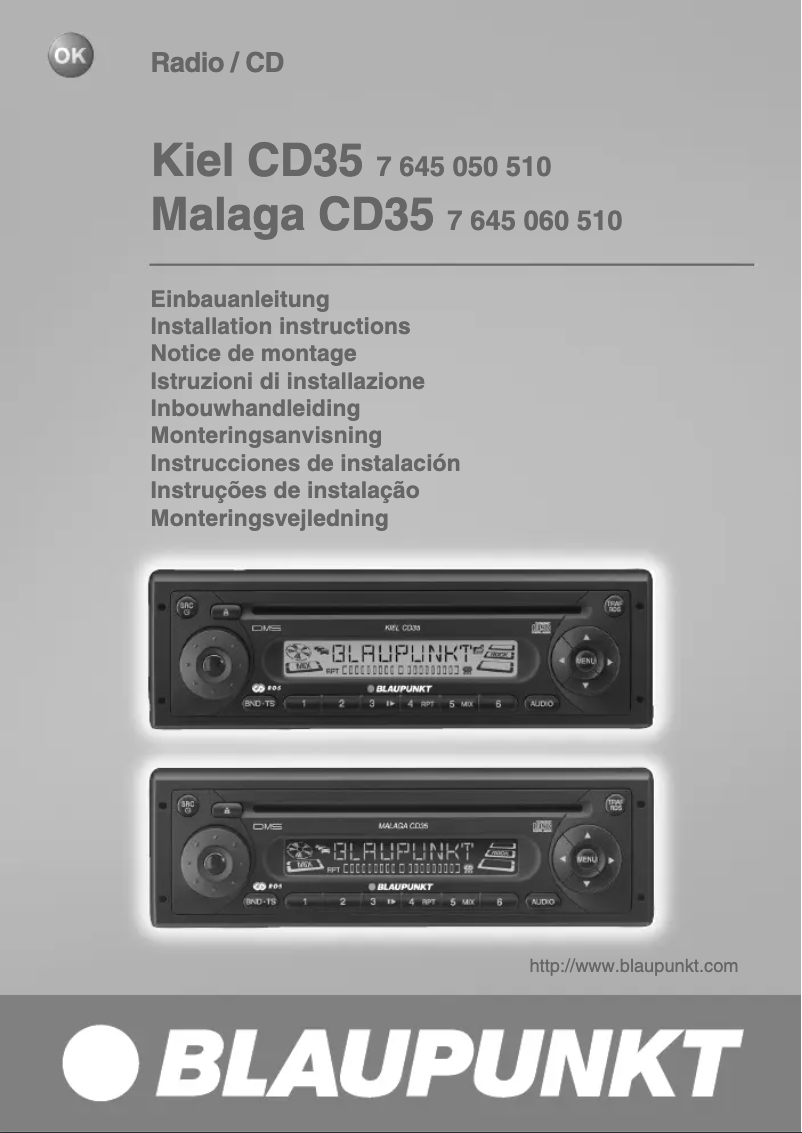 Página 1 del manual Manual de usuario Blaupunkt Malaga CD 35