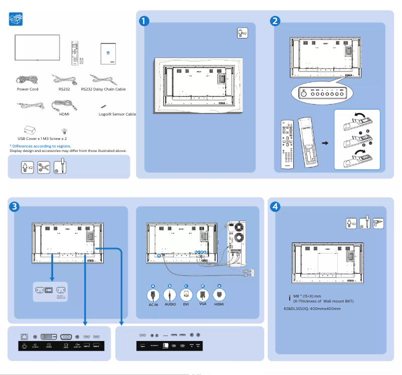 Page 1 of the manual Quick Start Guide Philips 65BDL3550Q