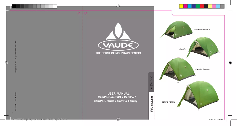 Page 1 de la notice Manuel utilisateur Vaude Campo Compact 2P