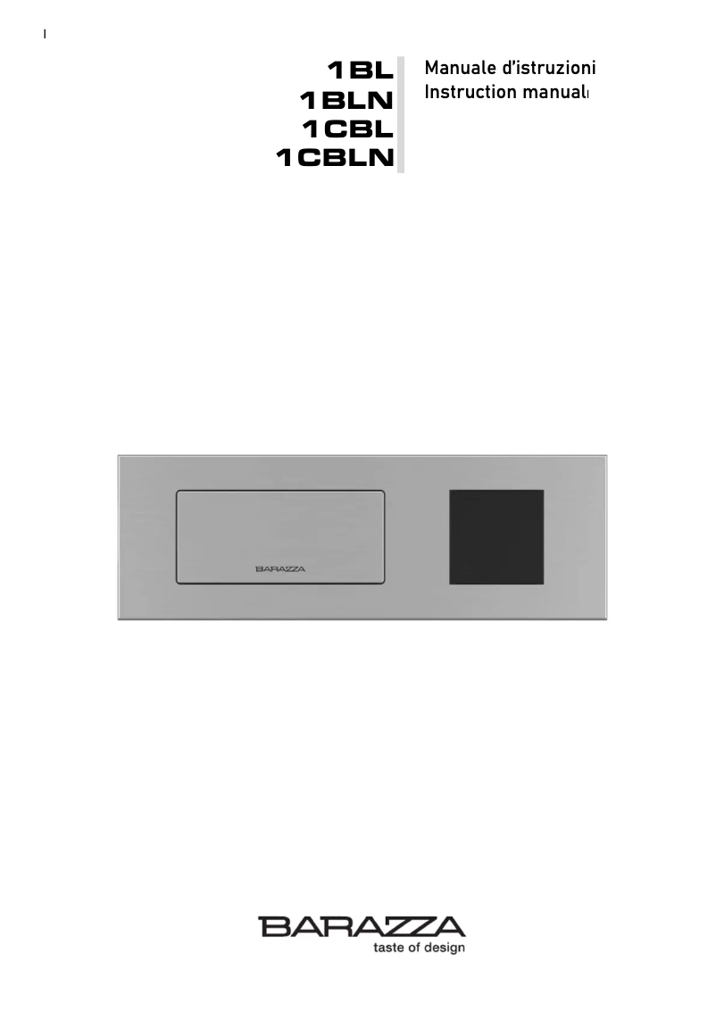 Page 1 de la notice Manuel utilisateur Barazza 1BL