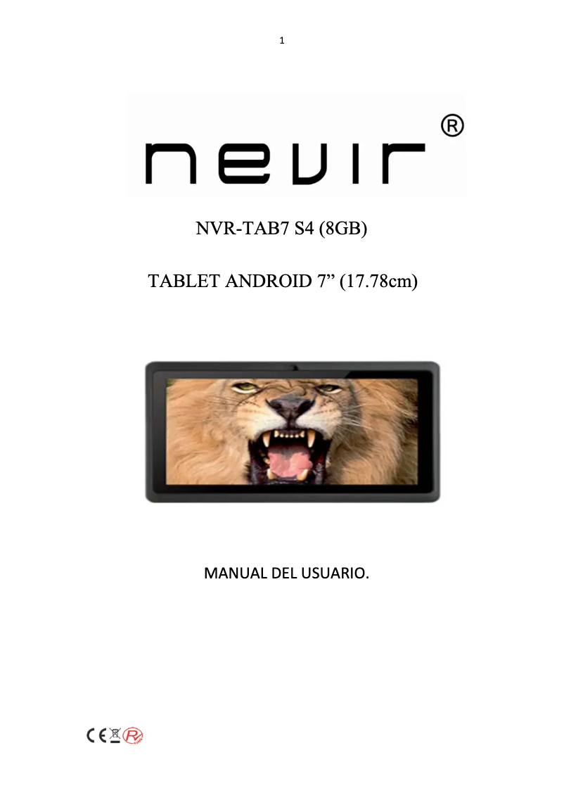 Page 1 de la notice Manuel utilisateur Nevir NVR-TAB7 S4