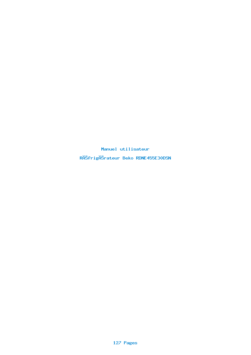 Page 1 de la notice Manuel utilisateur Beko RDNE455E30DSN