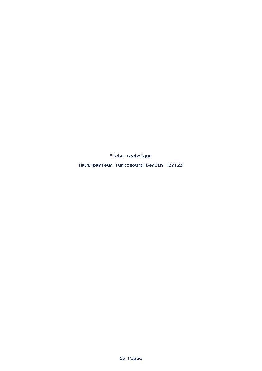 Page 1 de la notice Fiche technique Turbosound Berlin TBV123