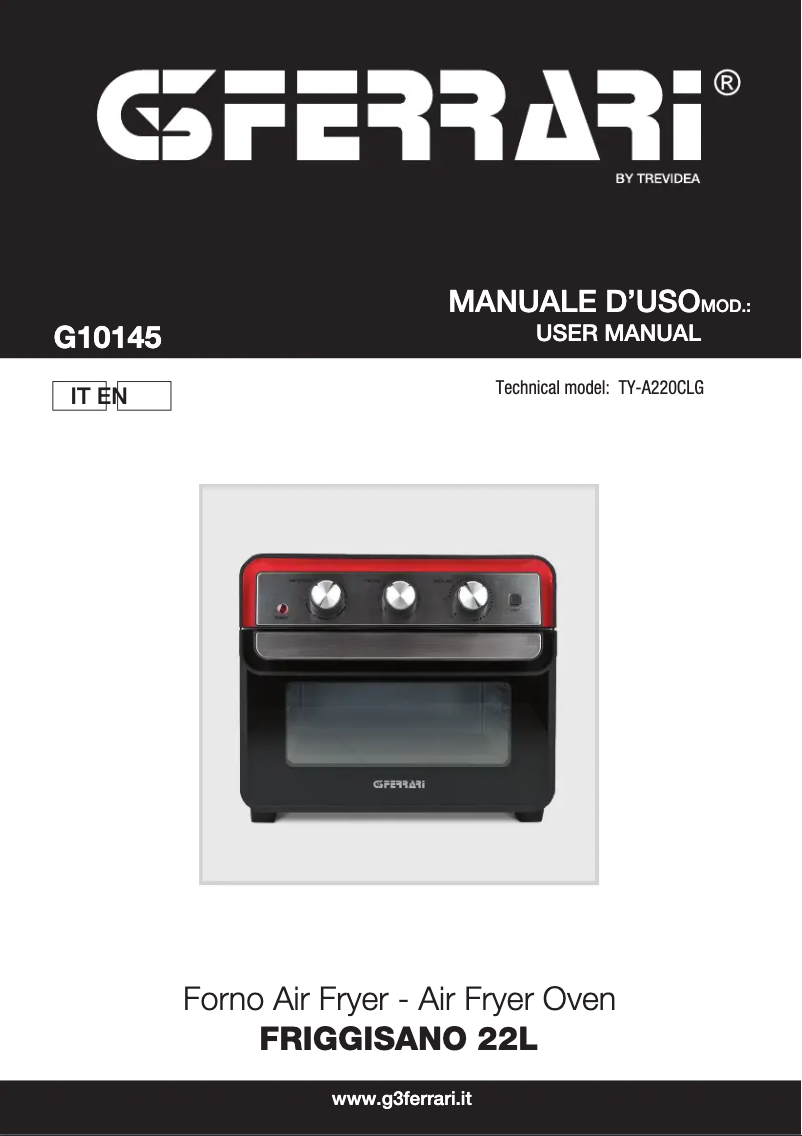 Page 1 of the manual User Manual G3 Ferrari Friggisano 22L G10145