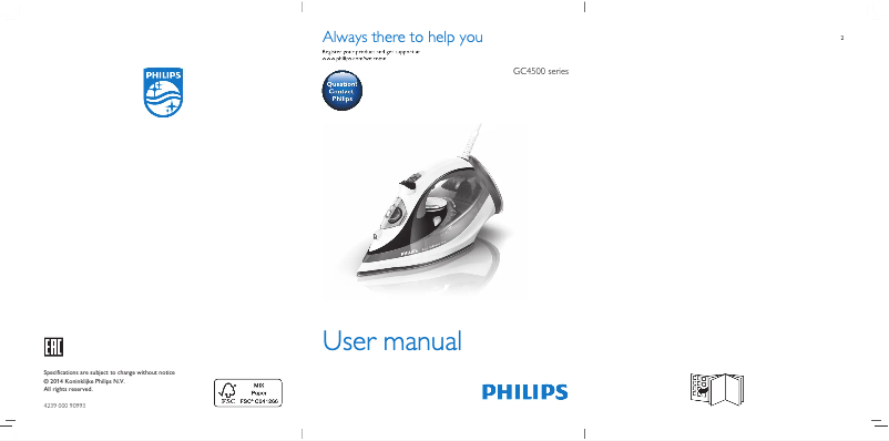 Page 1 of the manual User Manual Philips Azur Performer Plus GC4514