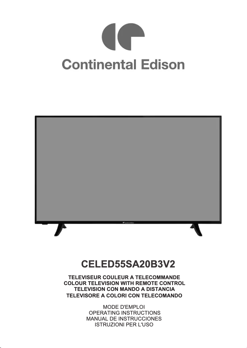Page 1 de la notice Manuel utilisateur Continental Edison CELED55SA20B3V2