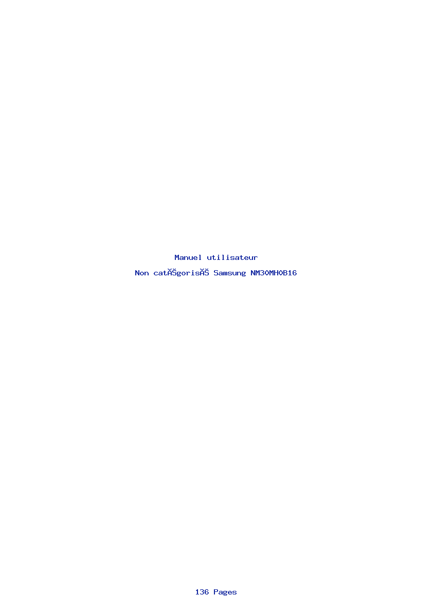 Page 1 de la notice Manuel utilisateur Samsung NM30MH0B16