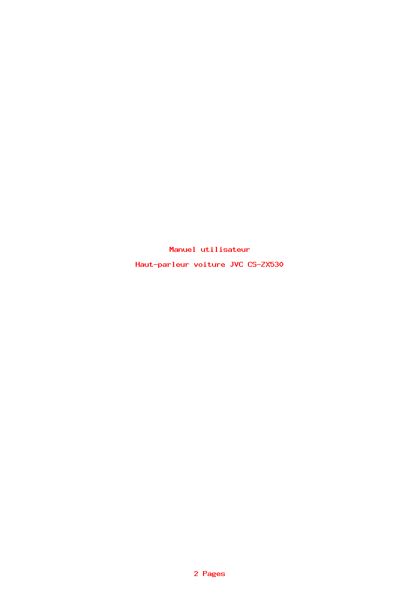 Page 1 de la notice Manuel utilisateur JVC CS-ZX530
