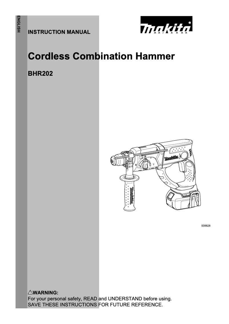 Page 1 de la notice Manuel utilisateur Makita XRH03