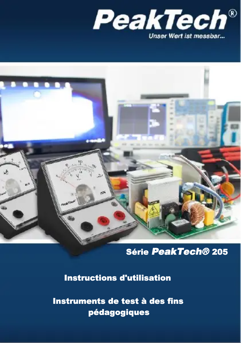 Page 1 de la notice Manuel utilisateur PeakTech 205-05
