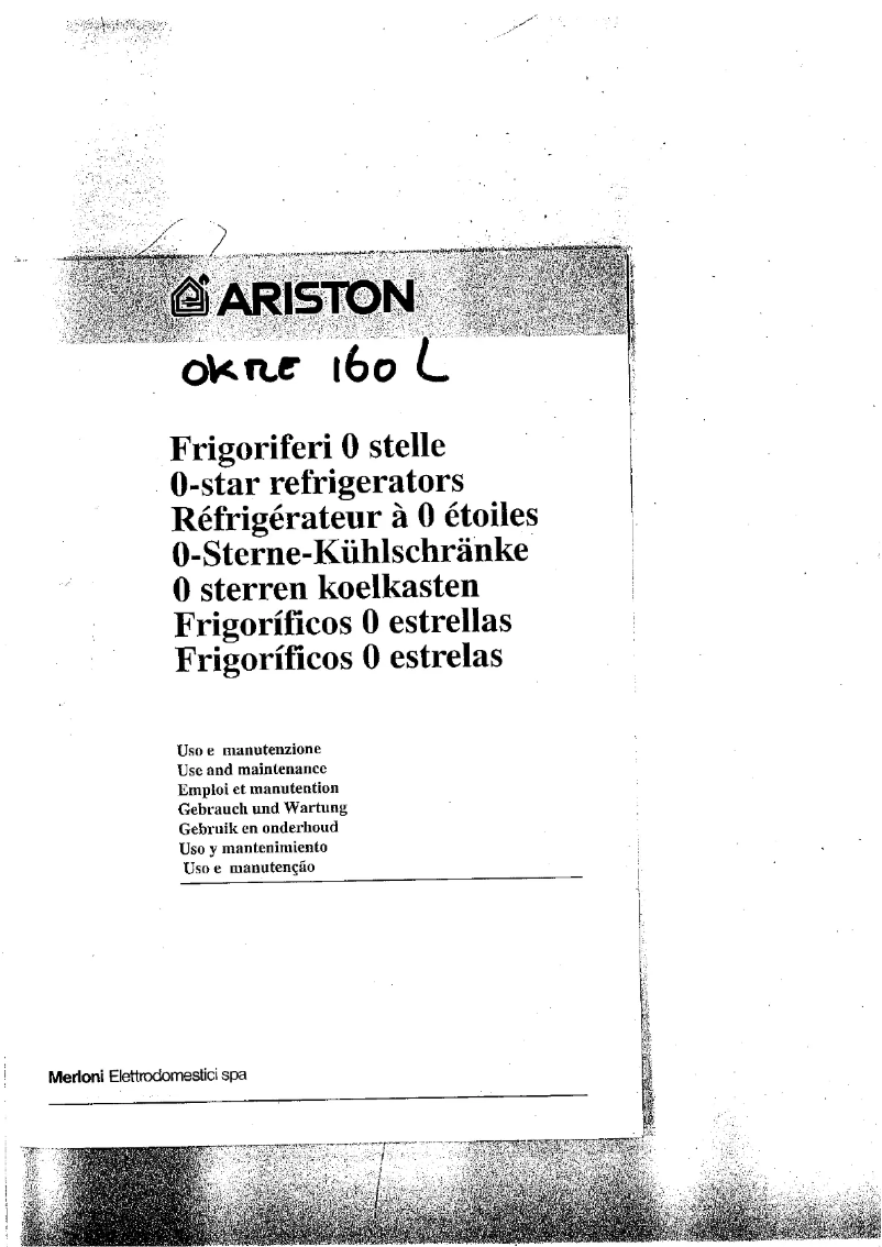 Page 1 de la notice Manuel utilisateur Ariston Thermo OKME 160 L