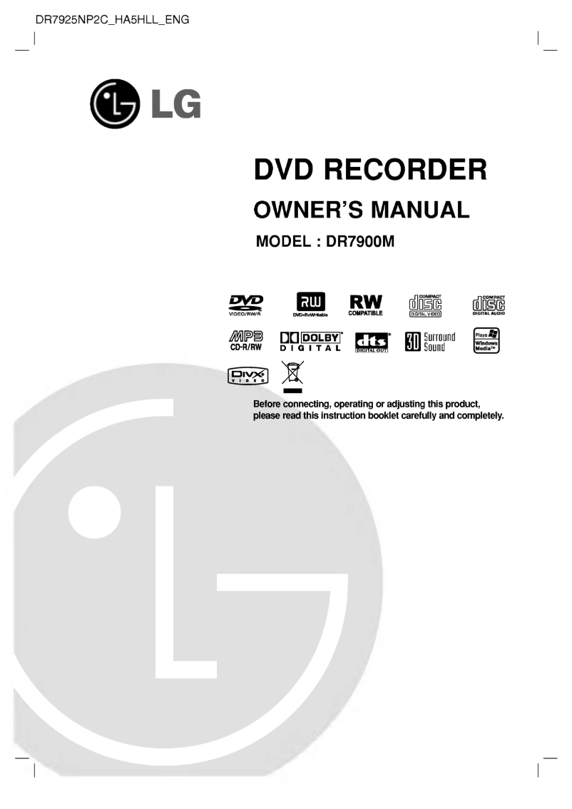 Page 1 of the manual User Manual LG DR7925NP2C