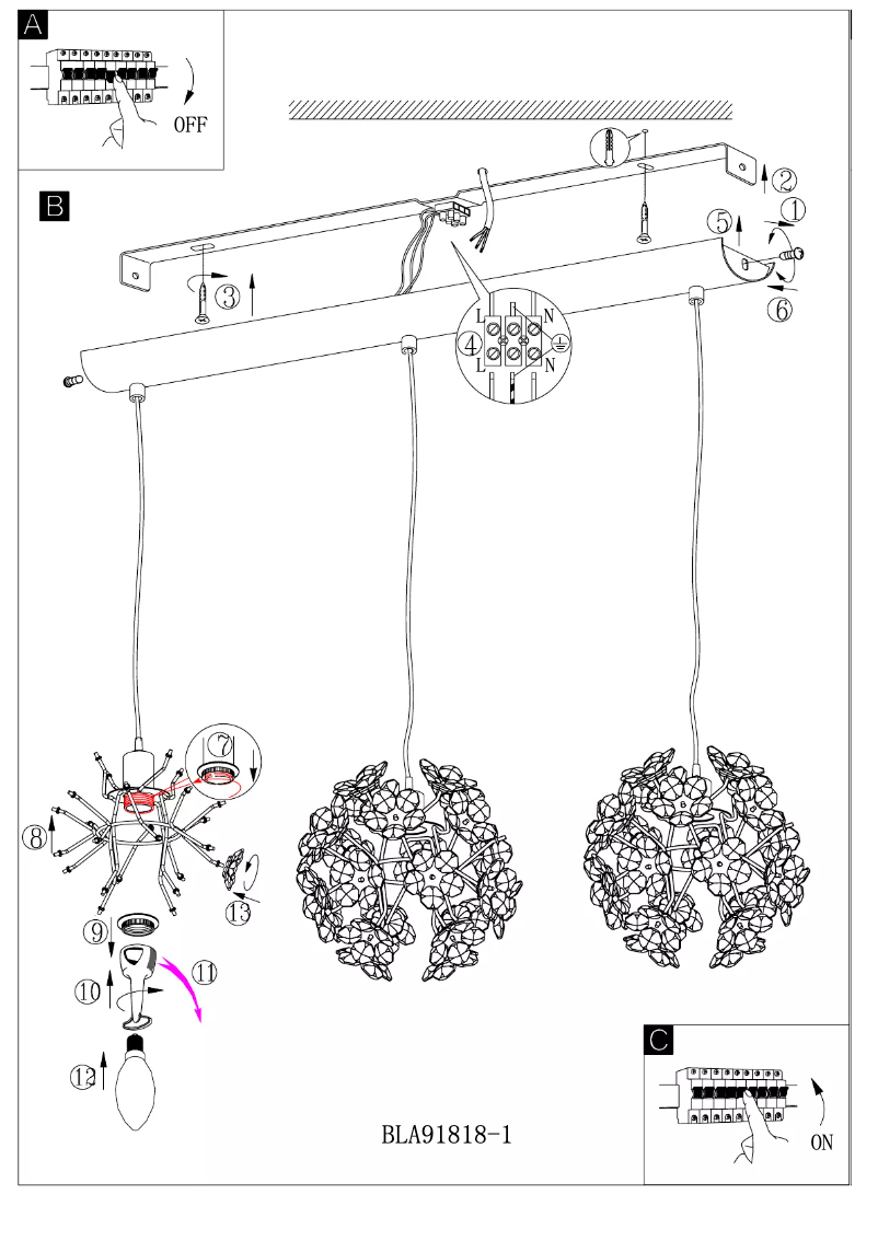 Page 1 de la notice Manuel utilisateur Eglo Fenari