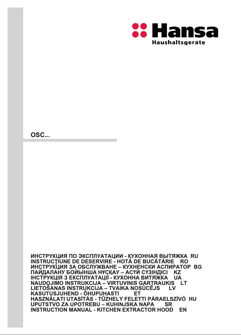 Page 1 de la notice Manuel utilisateur Hansa OSC6111BH