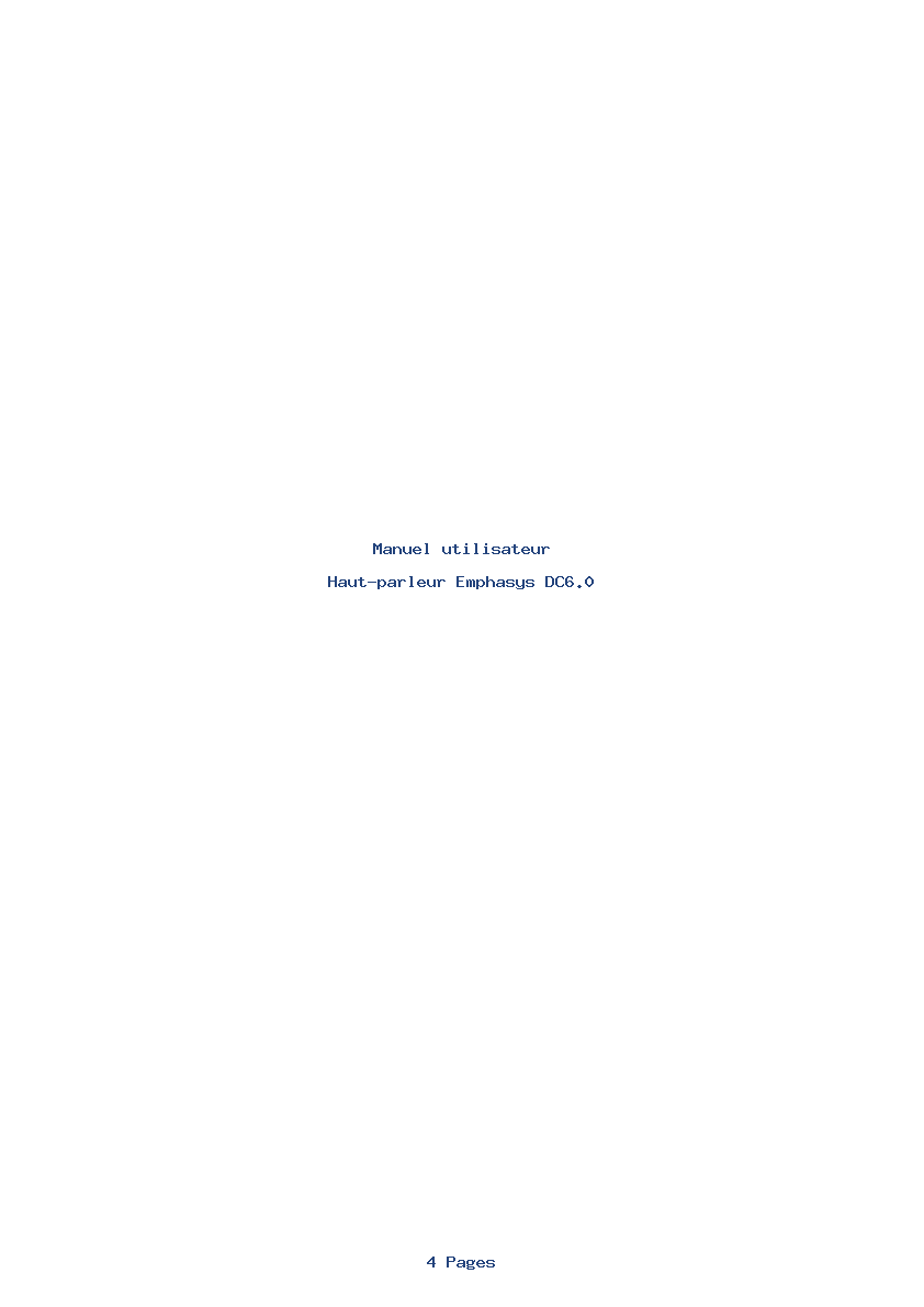 Page 1 de la notice Manuel utilisateur Emphasys DC6.0