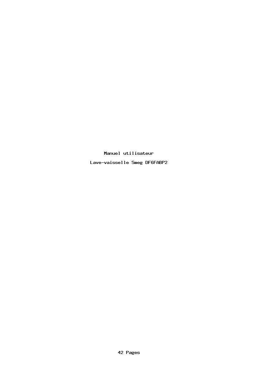 Page 1 de la notice Manuel utilisateur Smeg DF6FABP2