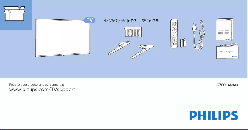 Page n°1 - Guide de démarrage rapide Philips 55PUS6703