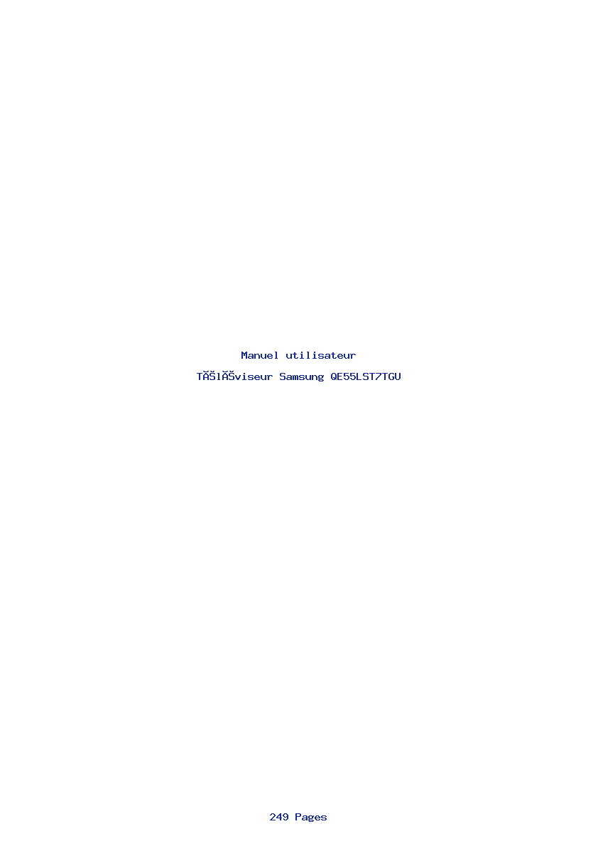 Page 1 de la notice Manuel utilisateur Samsung QE55LST7TGU