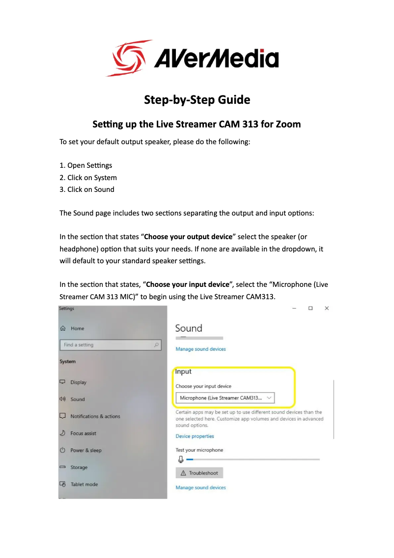 Page 1 de la notice Guide d'installation AVerMedia Live Streamer ARM BA311