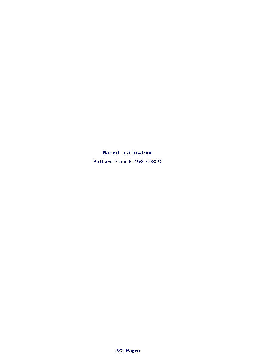 Page 1 de la notice Manuel utilisateur Ford E-150 (2002)