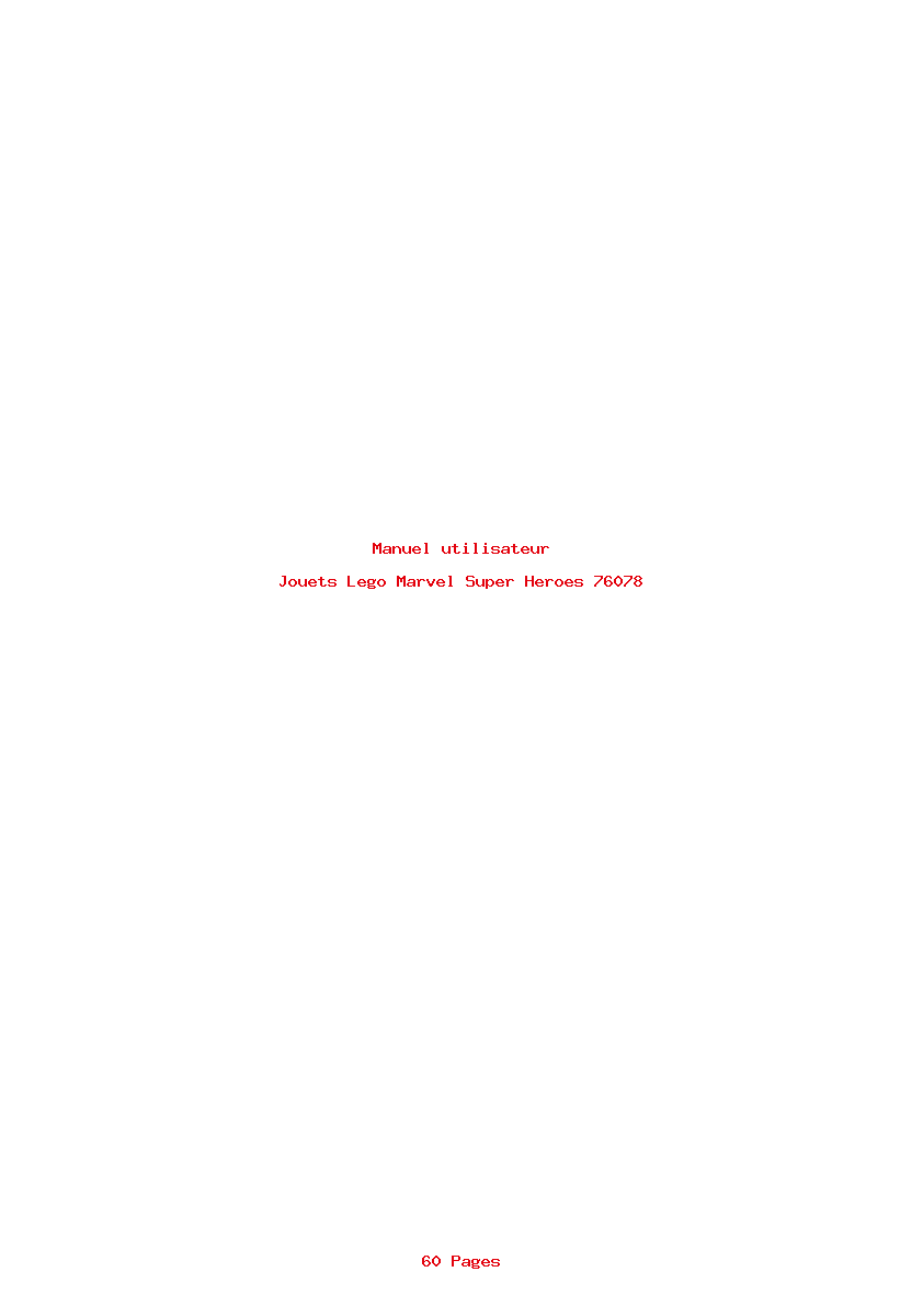 Page 1 de la notice Manuel utilisateur Lego Marvel Super Heroes 76078