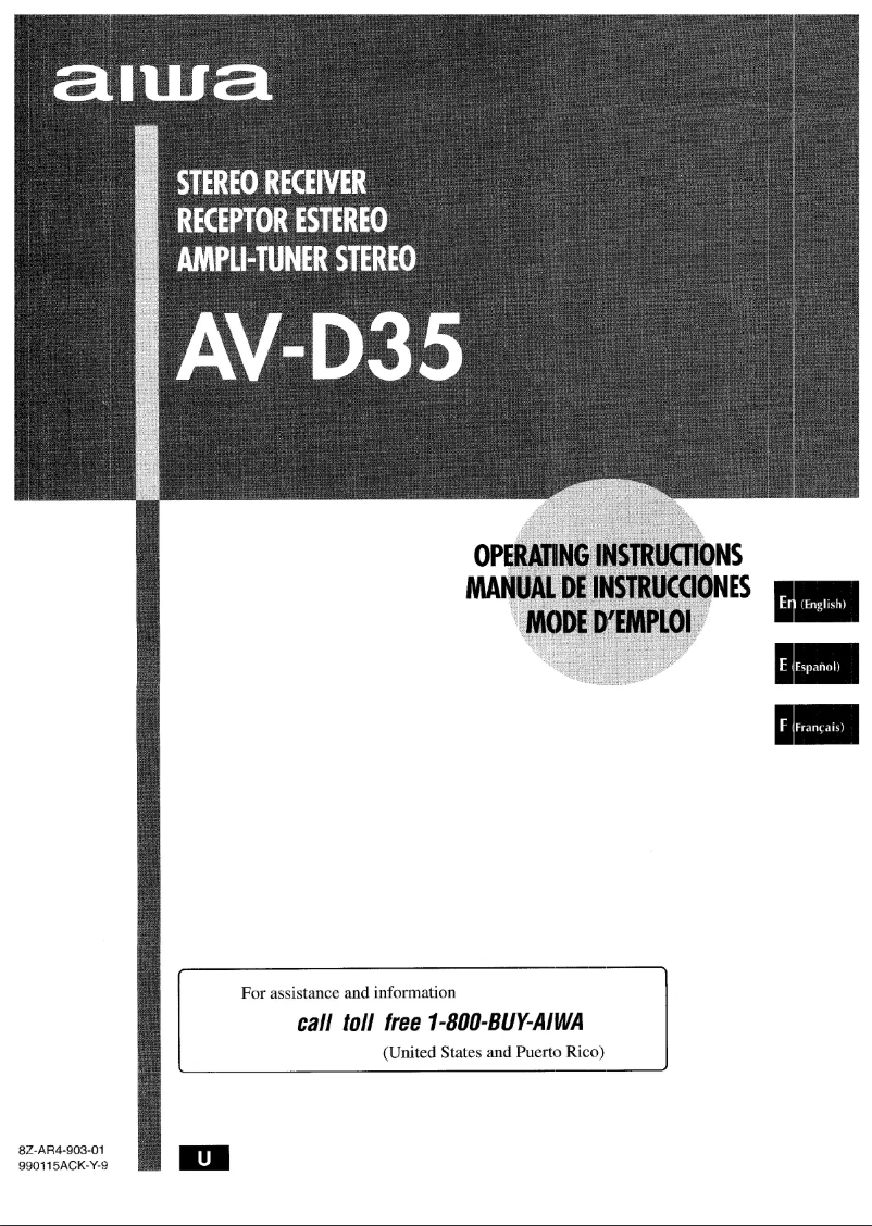 Page 1 de la notice Manuel utilisateur Aiwa AV-D35