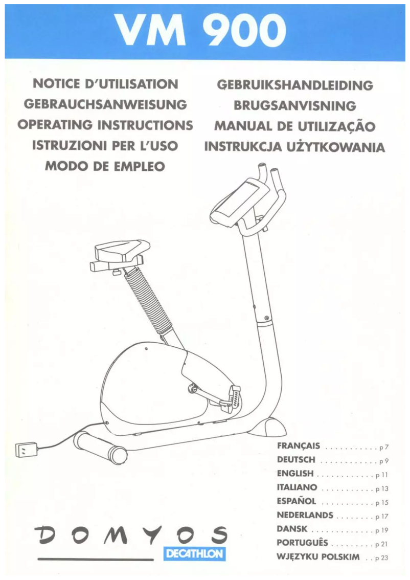 Page 1 of the manual User Manual Domyos VM 900