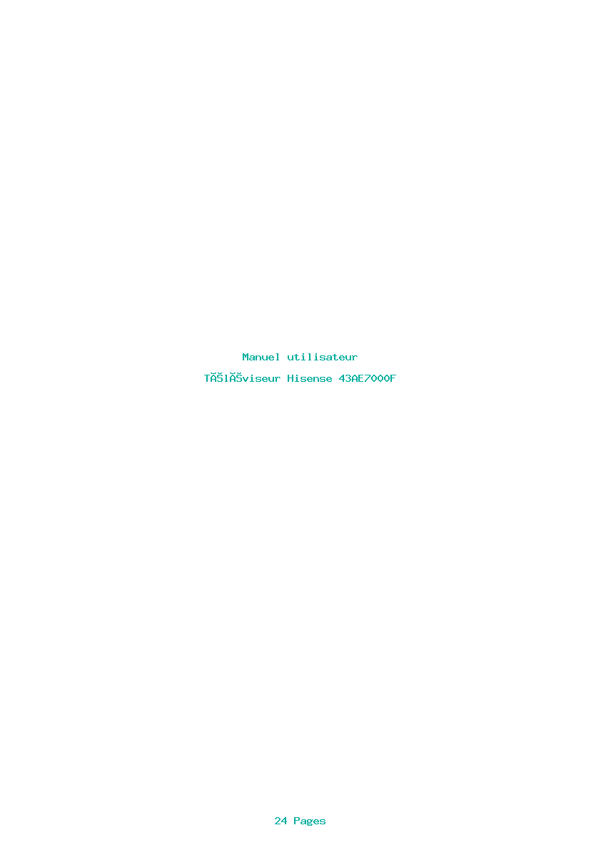 Page 1 de la notice Manuel utilisateur Hisense 43AE7000F