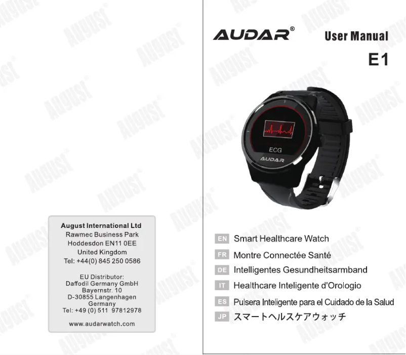 Page 1 de la notice Manuel utilisateur Audar E1