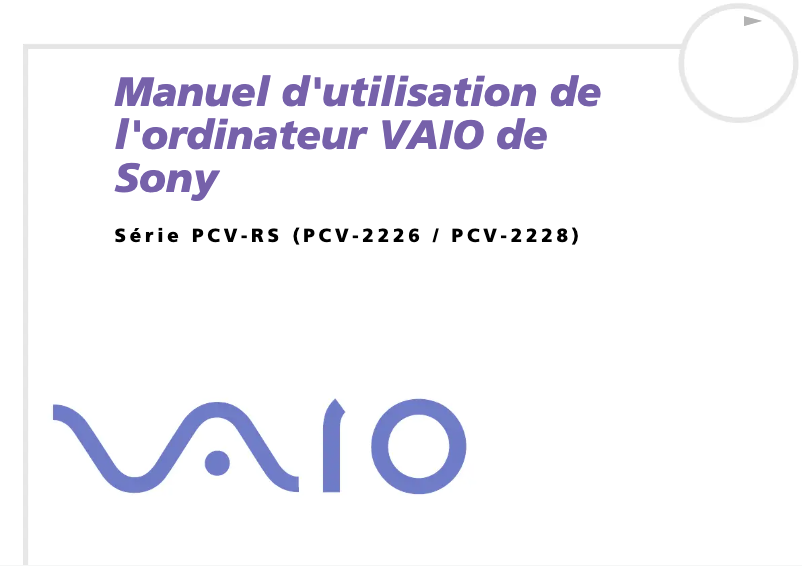 Page n°1 - Manuel utilisateur Sony Vaio PCV-RSM21
