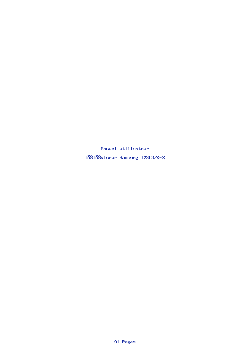 Page 1 de la notice Manuel utilisateur Samsung T23C370EX