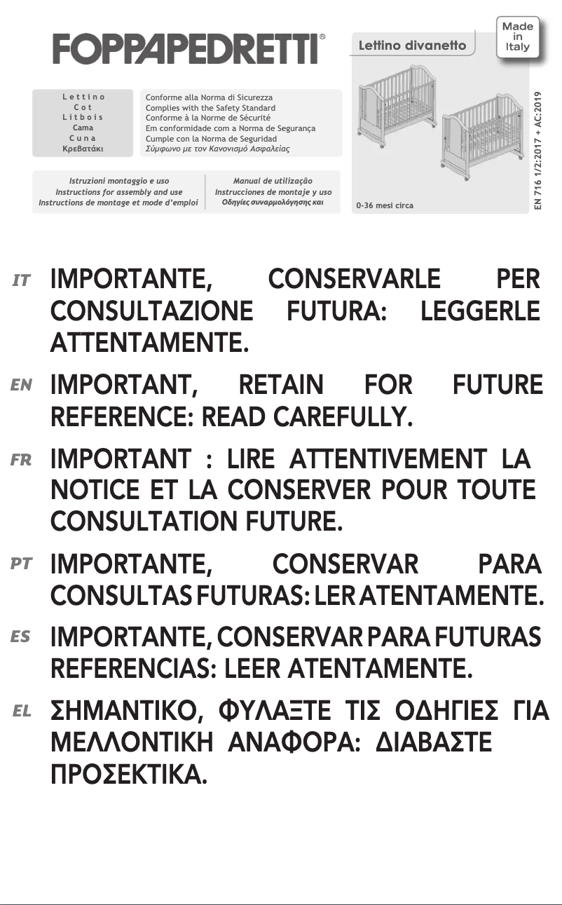 Page 1 de la notice Manuel utilisateur Foppapedretti Bunny&Co