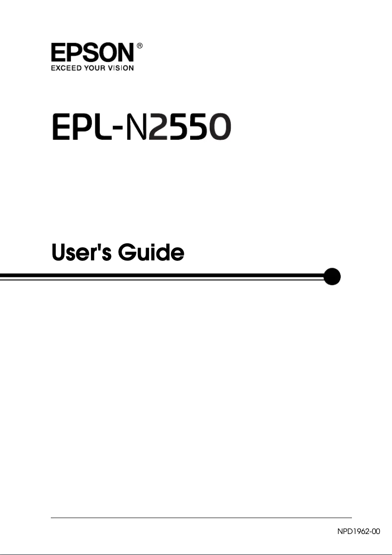 Page 1 de la notice Manuel utilisateur Epson EPL-N2550D