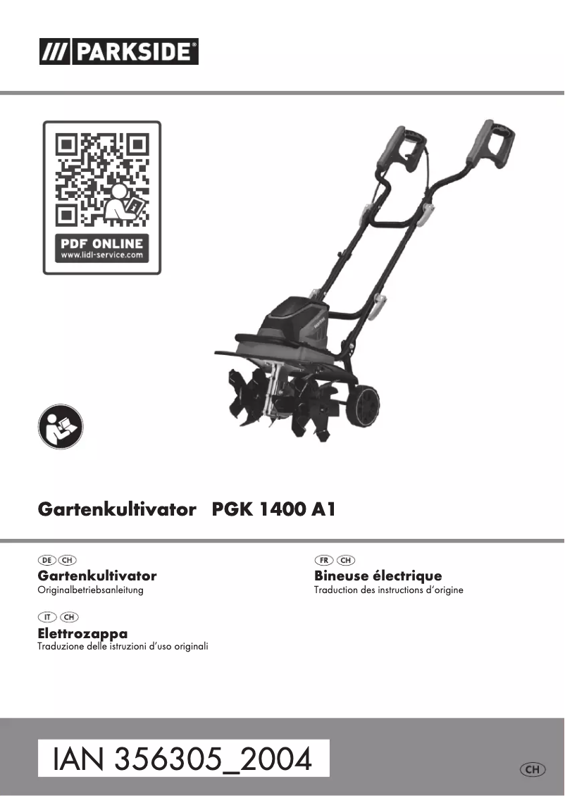 Page 1 de la notice Manuel utilisateur Parkside PGK 1400 A1