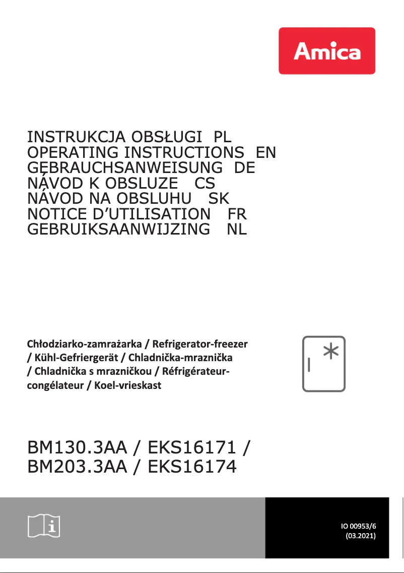 Page 1 of the manual Technical Sheet Amica BM132.3