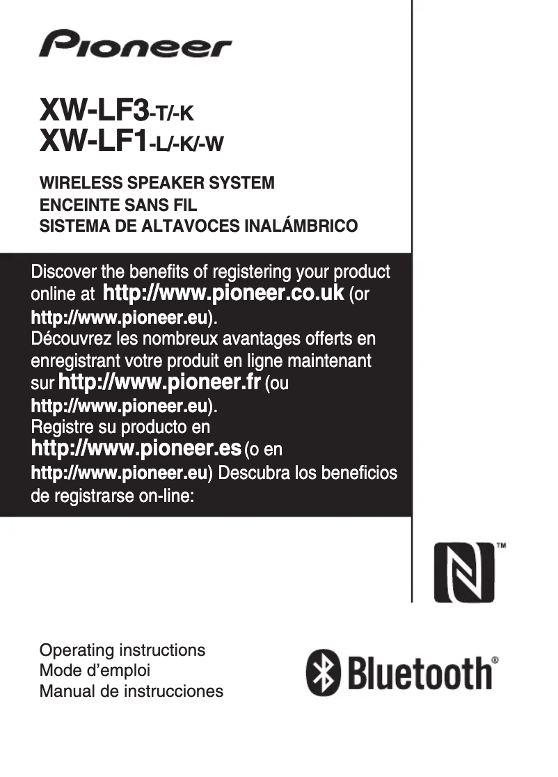 Page 1 de la notice Manuel utilisateur Pioneer XW-LF1