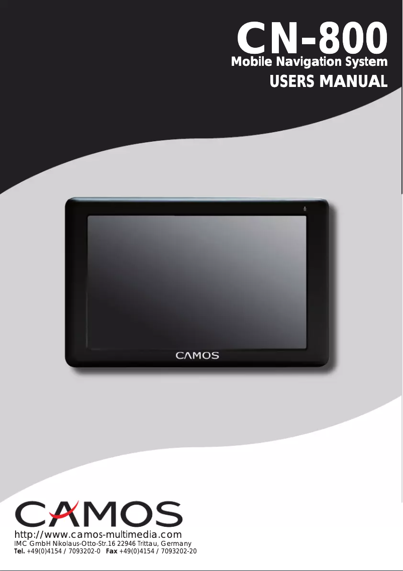 Page 1 of the manual User Manual Camos CN-800