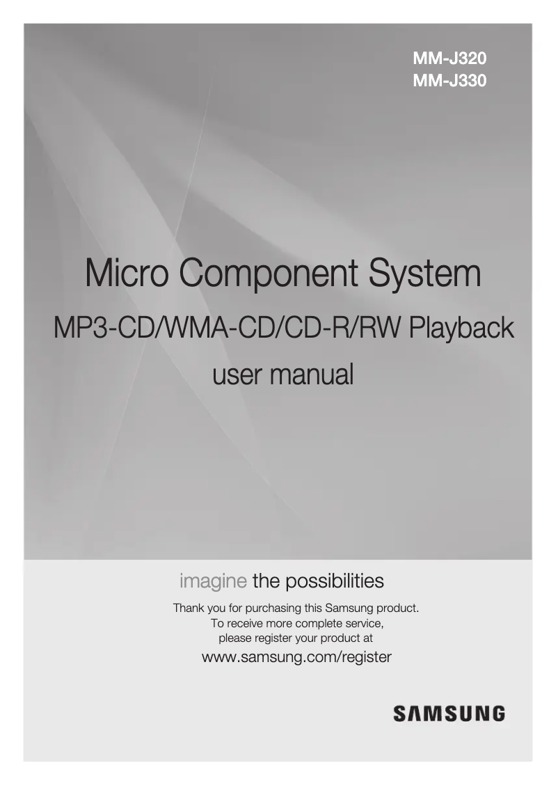 Page 1 de la notice Manuel utilisateur Samsung MM-J330