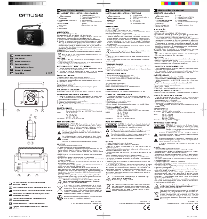Página 1 del manual Manual de usuario Muse M-068