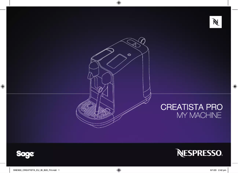 Page 1 of the manual User Manual Sage Nespresso Creatista Pro