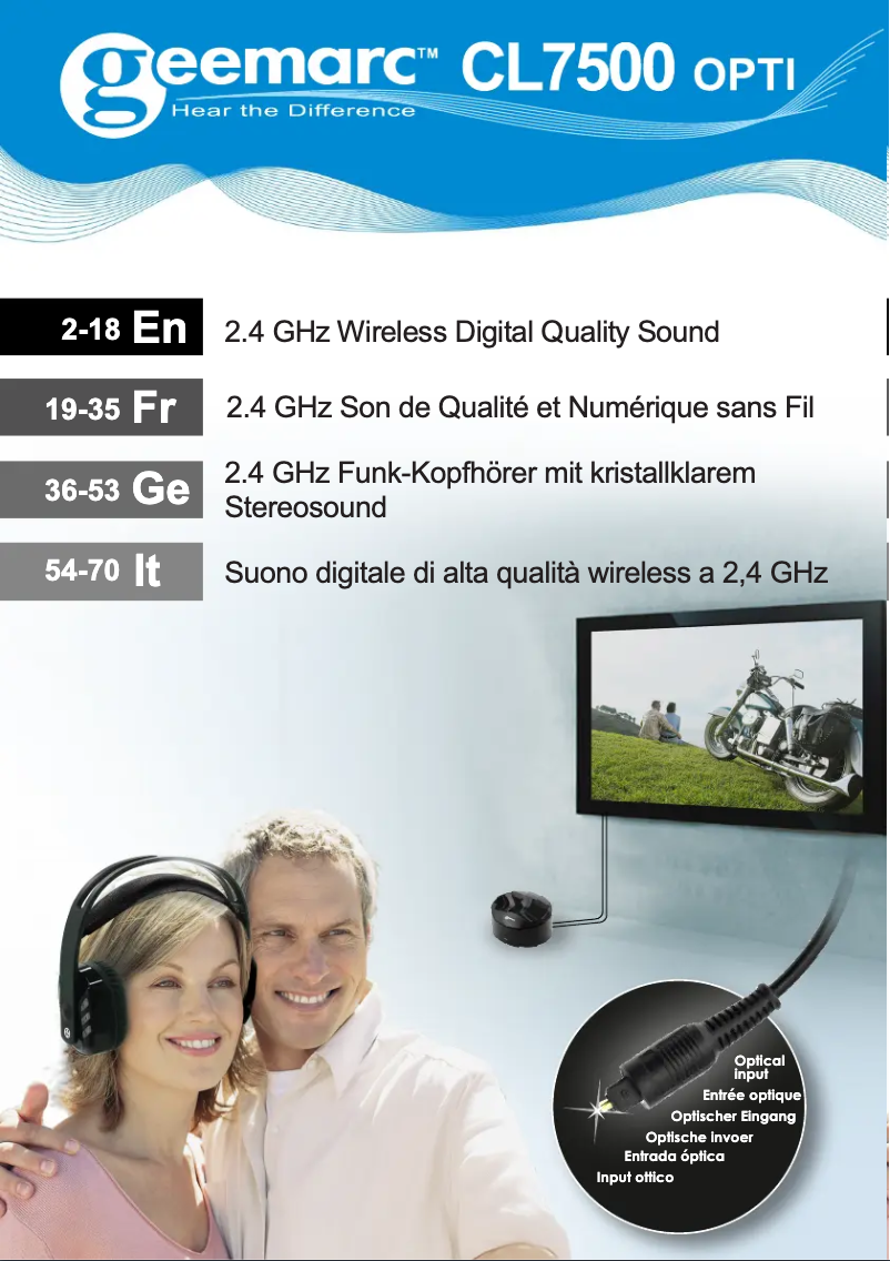 Página 1 del manual Manual de usuario Geemarc CL7500 OPTI