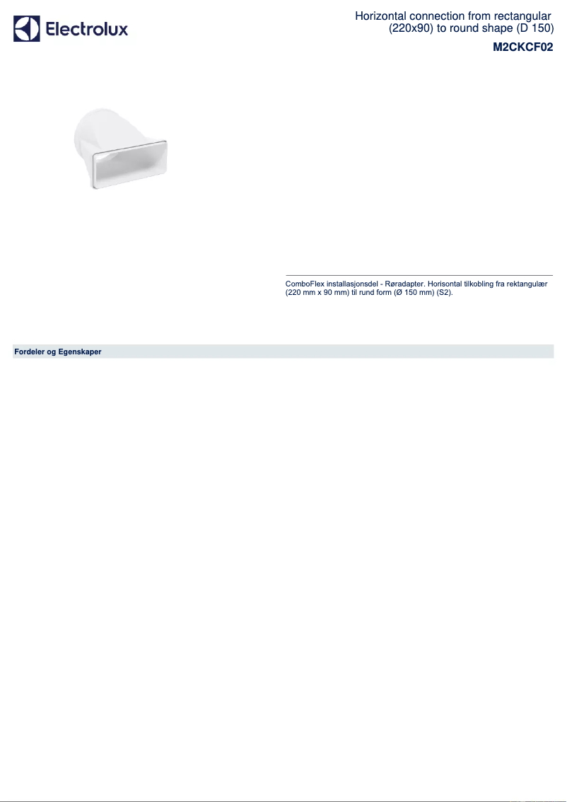 Page 1 de la notice Brochure AEG M2CKCF02