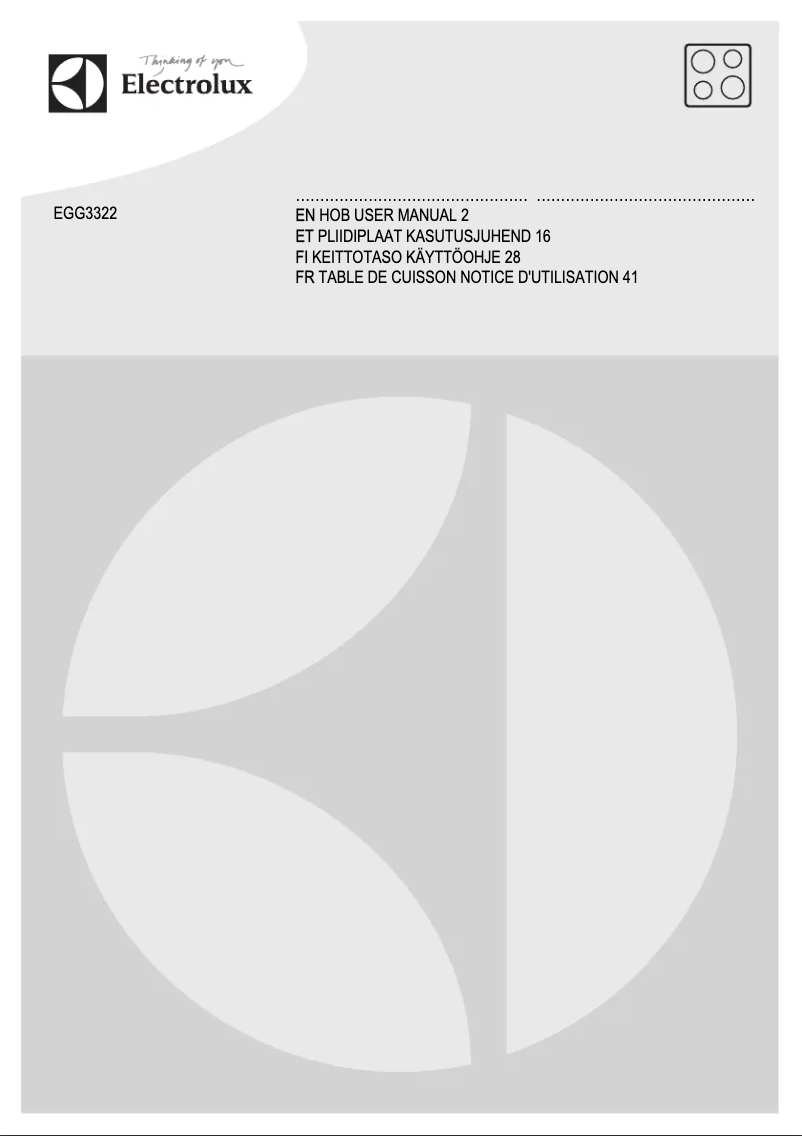 Page 1 de la notice Manuel utilisateur Electrolux EGG3322NOX
