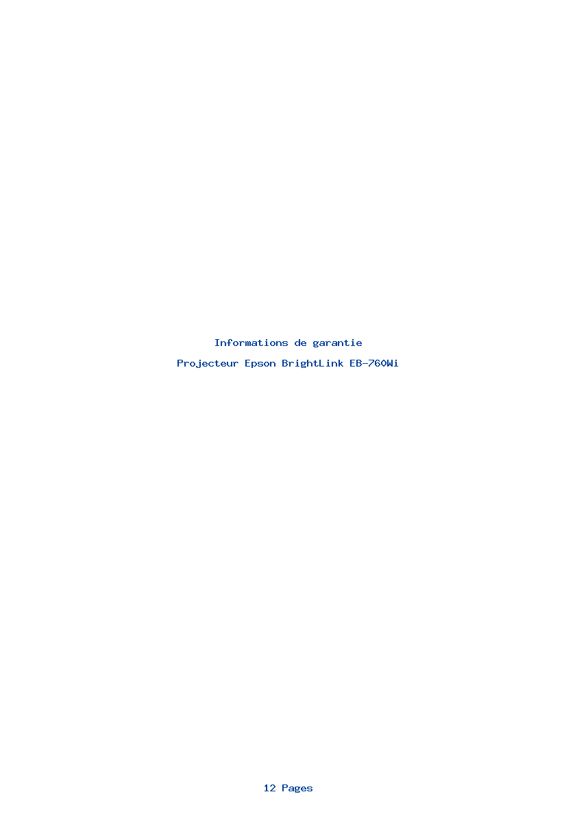 Image de la première page du manuel de l'appareil BrightLink EB-760Wi