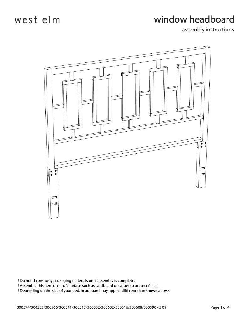 Página 1 del manual Manual de usuario West Elm Window