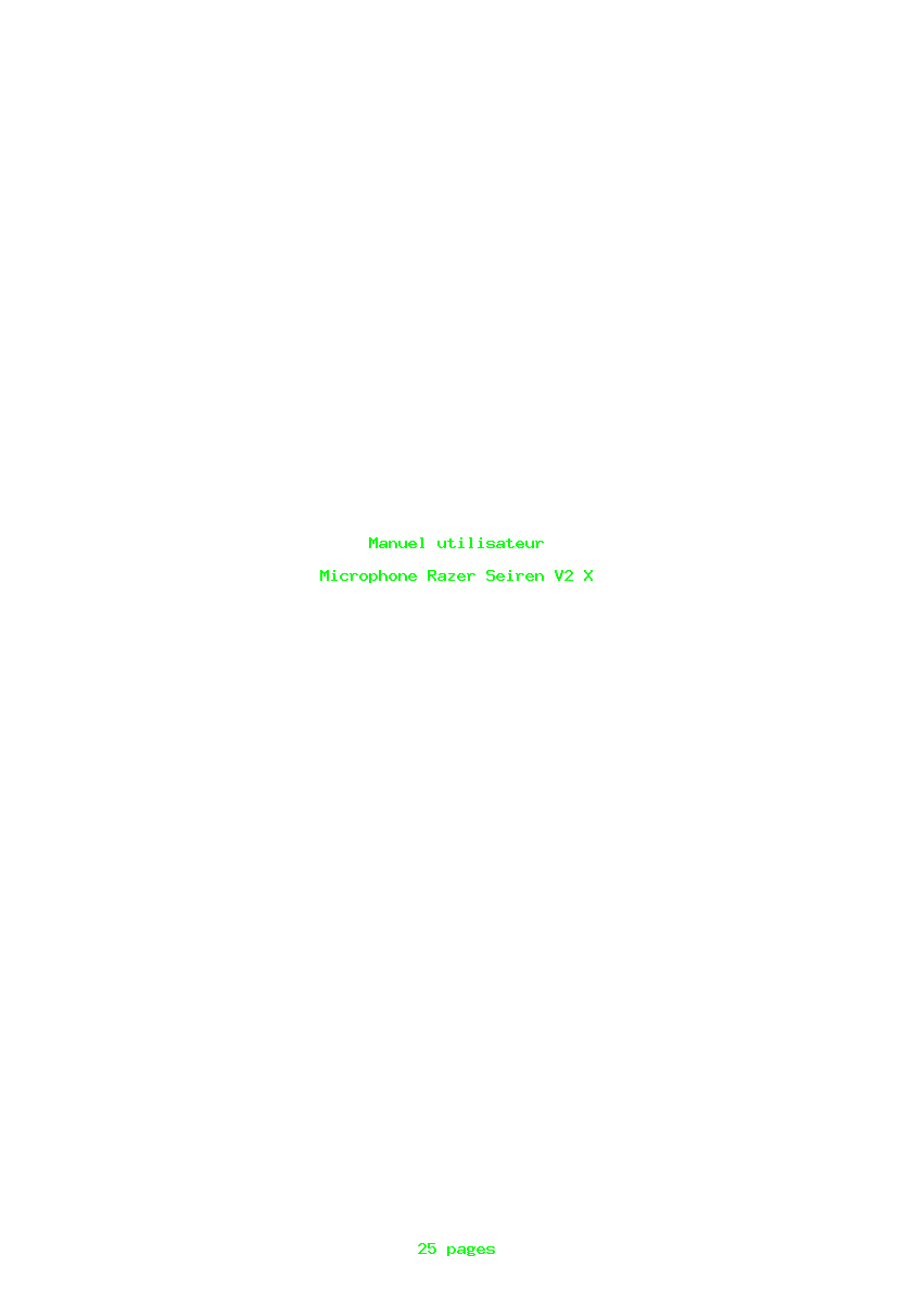 Page 1 de la notice Manuel utilisateur Razer Seiren V2 X